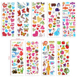 20 Sheets of 3D Stickers for Kids & Toddlers, Multiple Designs Self-Adhesive Puffy Stickers Includes Animals Numbers Letters Fruits for Scrapbooking Journal Water Bottle DIY Craft (Girl Style)