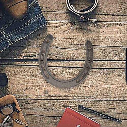 ROYHOO Cast Iron Horseshoe，for Good Lucky, Durable Cast Iron Medium Horseshoe 5 Holes On Each Side for Wall Hung(Dark Brown)
