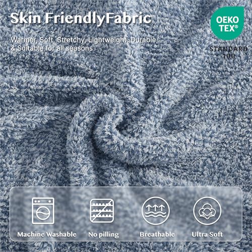 WRENSONGE Throw Blanket Cationic Dyeing Blue Soft Cozy Fluffy Warm Hand Made Throw Blankets for Couch, Sofa, Chair, Bed, Camping, Picnic, Travel Lightweight Bed Blanket - 50"*60"