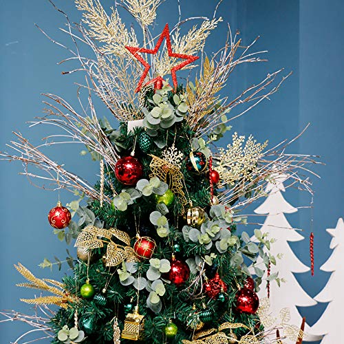 ROSELEAF 30ct 2.36" Shatterproof Christmas Tree Ornaments - Red, Green, Gold Plastic Hanging Balls - Christmas, Wedding And Engagement Occasion