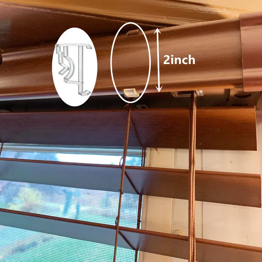 Valance Clips 10pcs 2inch Clear Plastic Hidden Retainer Holder for Window Blind Valance,Horizontal Faux & Wood Blinds Parts