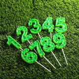 PHD CAKE 2.76 Inch Number 7 Pixel Birthday Candles, Green Miner Number Candles, Cake Number Candles, Party Celebration, Style Candle