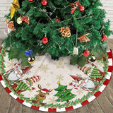 Santa Claus Gnome Christmas Tree Skirt 36" for Xmas Halloween New Year Holiday Party Home Tree Mat Decor Ornaments Decoration