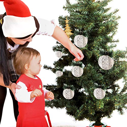 Christmas Ball Ornaments, 4pc Set White Pinecone Rattan Thread String Christmas Tree Ornament Xmas Trees Wedding Party Decorations