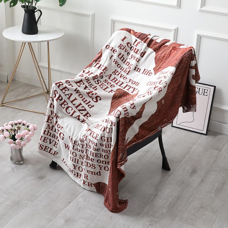 Fathers Day for Gifts Dad Gift from Daughter Dad Blanket for Birthday Soft Cozy Flannel Throw Blanket Present for Men Him Husband 60 * 50inch