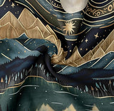 Tapzen Mountain Forest Tapestry - Boho Landscape Moon Stars Wall Hanging for Bedroom, Living Room, Classroom, Dorm (40 x 30 inches)