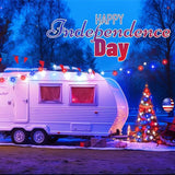 LAMPHOME 50 LED Outdoor Red White Blue Patriotic Lights, 16 FT Mini String Light with 9 Modes & 6 Hour Timer, Waterproof Battery Operated for Independence Day Holiday Memorial Day Party Decor