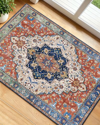 OLANLY 2x3 Washable Small Rug Non Slip Indoor Door Mat for Entryway Bedside