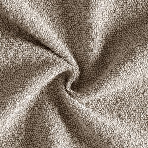 MIULEE Textured Boucle Lumbar Pillow Cover for Bed 12x20 Light Brown