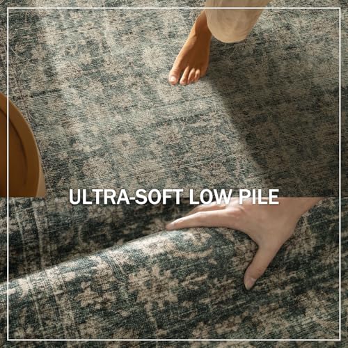 Washable Kitchen Rug Runners for Hallways: 2'x6' Entryway Rug with Non Slip Backing Low Pile Soft Indoor Floor Carpet Runner for Hallways Kitchen Laundry Room Bathroom Bedroom