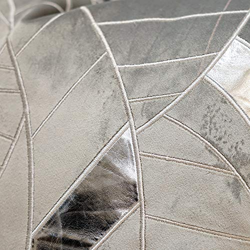 Avigers 20 x 20 Inches Grey Silver Striped Cushion Case Luxury European Throw Pillow Cover Decorative Pillow for Couch Living Room Bedroom Car
