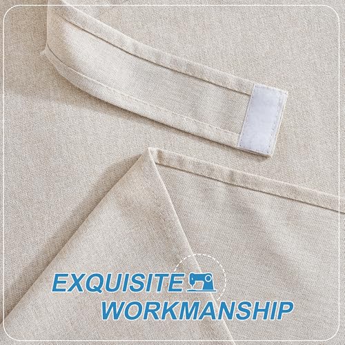RYB HOME Tricia Room Darkening Curtains for French Door, Nature Linen Blended Privacy Roll Up Door Curtains and Drapes Blinds for Sightseeing and Window Decor, W26 x L69 inch, 1 Pc, Khaki