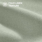 HOMEIDEAS 100% Sage Green Linen Blackout Curtains for Bedroom, 52 x 84 Inch Length 2 Panels Faux Linen Thermal Insulated Black Out Grommet Window Drapes for Living Room