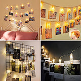 Photos Clips String Lights 20 LED Battery Operated Fairy String Lights for Bedroom Hanging Photos, Room Decor for Teen Girls, Thanksgiving Christmas Wedding Decorations(10FT Warm White)