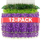 Alotiki Wisteria Hanging Flowers,12 Pack Fake Hanging Flowers,Wisteria Artificiales Garland for Home Wedding Arch Floral Party Garden Ceremony Outdoor Decor,3.6 Feet Long(12,Purple)