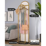 Full length mirror, floor dressing mirror for home bedroom full length mirror hanging clothes hanger built-in 360° rotating mirror luxury fit,