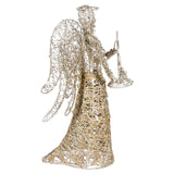 Angel Christmas Tree Topper Gold Glitter Christmas Treetop Decoration Coated Metal Angel Xmas Tree Topper Ornaments for Holiday Home Office Shopping Mall Decor