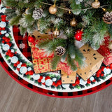 36 Inch Christmas Tree Skirt, Holiday Christmas Decorations for Xmas Tree, Snowflake Red Background Tree Skirt, Christmas Tree Decor for Home Party