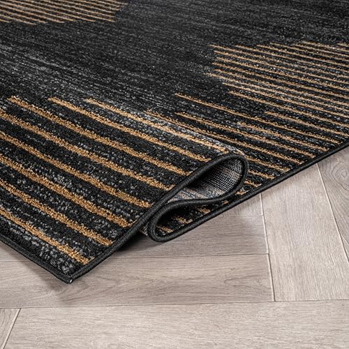 Rugshop Bohemian Stripe Stain Resistant High Traffic Area Rug Camel 2' x 3'