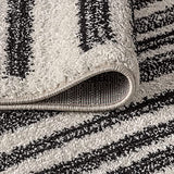 JONATHAN Y Khalil Modern Berber Stripe Cream/Black Runner Rug, 2x14, Contemporary, Bohemian, Easy-Cleaning for Living Room, Bedroom, Kitchen, Pet Friendly, Non-Shedding (MOH207A-214)