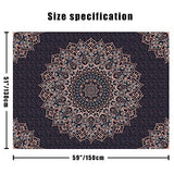 Black Mandala Tapestry Wall Hanging Psychedelic Wall Tapestry Aesthetic Indian Hippie Decor Bohemian Art Boho Home Decoration for Bedroom,Living Room,Dorm