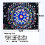 Amonercvita Blacklight Tapestry Trippy Mandala Tapestries UV Reactive Galaxy Stars Tapestry Psychedelic Neon Tapestries Wall Hanging Hippie Black Light Poster for Bedroom