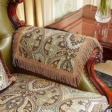 Luxury Couch Arm Covers, Washable Armrest Protectors for Leather Sofa, Anti Slip Recliner Chair Arm Covers Set of 2 (FLKF-Coffee)