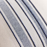 Striped Linen Textured Throw Pillow Covers 18x18 Inch Set of 2,Boho Decorative Cushion Covers, Neutral Navy Blue Accent Pillowcases for Couch, Sofa, Bed Farmhouse & Modern Living Room Decor