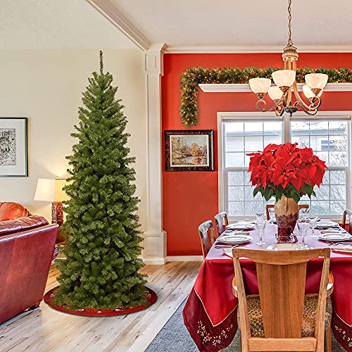 National Tree Company 6.5 ft Unlit North Valley Spruce Slim Artificial Christmas Tree, 832 Tips, Includes Stand, Green