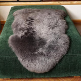 LLB Genuine Sheepskin Area Rug Wool Rug Fur Carpet Fluffy Shaggy Fur Rug for Living Room Kids Bedroom Real Sheepskin Throw Lambskin Rugs Sofa Mat Chair Seat Covers (Carbon Gray, 2 x 3 ft Sheepskin)