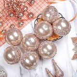 4pc Champagne Gold Christmas Ball Ornaments, 4pc Set Red Shatterproof Christmas Decorations Tree Balls for Xmas Trees Wedding Party Holiday Decorations