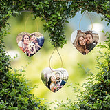 PYD Life 25 PCS Sublimation Blank White Ornament Ceramic 3 Inch Heart Shaped Ornament with Gold String for Christmas Home Customized Decor Bulk