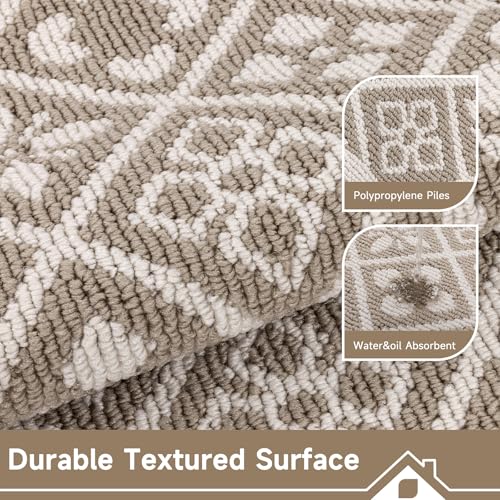 Indoor Door Mat 2x3ft, Absorbent Muddy Mats for Dogs, Low-Profile Entrance Welcome Mat with Non-Slip Rubber Backing, Washable Runner Carpet for Hallway,Entryway,Kitchen (Beige)