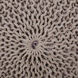 Nahunta Knitted Round Pouf - Cotton - Brown