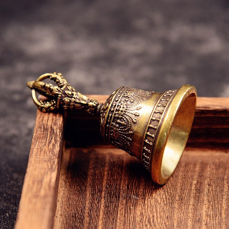 Brass Handicraft Die-Casting Drop Bell Key Car Button Wind Bell Tibetan Bronze Bell Creative Gift Home Decoration Accessories