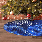Christmas Tree Skirt Merry Christmas Blue Snow Tree 36 Inch for Xmas New Year Nightmare Before Christmas Decorations Lobby Home