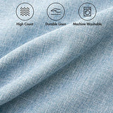 MIULEE Pack of 2 Decorative Linen Burlap Textured Pillow Covers Farmhouse Boho Accent Pillowcases Spring Coastal Home Decor for Couch Sofa Bedroom Living Room 18x18 Inch Light Blue