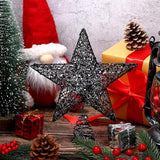 URATOT Glittered Christmas Tree Topper Metal Christmas Treetop Hallow Wire Star Topper for Christmas Home Decoration (8 inches, Black)