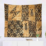 Shenywell Tapestry Wall Hanging 60x80 Inch Traditional Pacific Island Tapa Cloth Polyester Dorm Apartments Bedrooms Living Beach Blankets Curtains Picnic Blankets