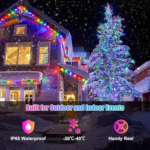 RGB Smart IC String Lights Indoor 16FT/5M [APP & Remote Control], 50 LEDs Multicolor Fairy Lights, USB Powered & IP65 Waterproof, Music/Voice Sync, Fairy String Lights for Christmas, Party