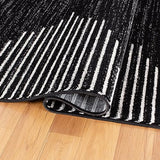 Rugshop Bohemian Stripe Stain Resistant Area Rug Black 2'7" x 4'