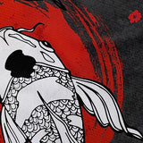 Sanzugh Japanese Yin Yang Koi Fish Tapestry, Cool Red and Black Anime Sakura Art Tapestries Vertical Wall Hanging for Men Bedroom Living Room Office Decor 40X60, Asian Cherry Blossoms Posters