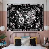 Fungarth Skeleton Butterfly Tapestry Pink Skull Hippie Mushroom Plants Tapestry for Bedroom Moon phase Aesthetic Tapestries Wall Hanging for Living Room Dorm (Pink, 48” x 36”)