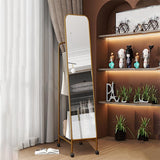 Floor Mirror Full-Length Dressing Mirror, Floor-Standing Household Coat Rack, Multi-Functional Clothes Rack, Mobile Fitting Mirror Standing Mirror(White)