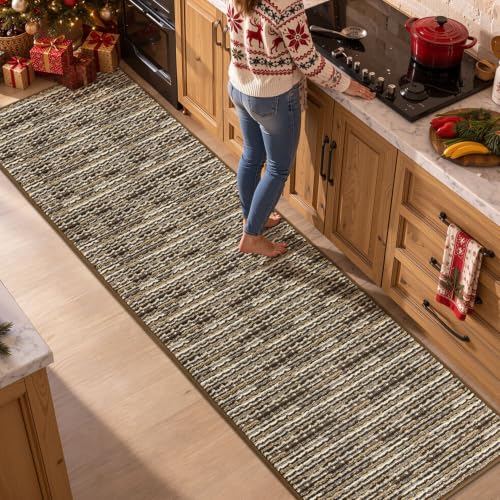 Kitchen Runner, 24"x79" Kitchen Mats for Floor, Brown