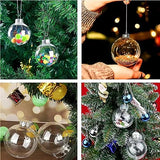 Neioaas Clear Plastic Ball Decor - Set of 12 DIY Christmas Decorative Balls,DIY Clear Plastic Fillable Balls Ornament for Christmas,Halloween,Birthday,Wedding Decor, Crafts Decorations (80MM)