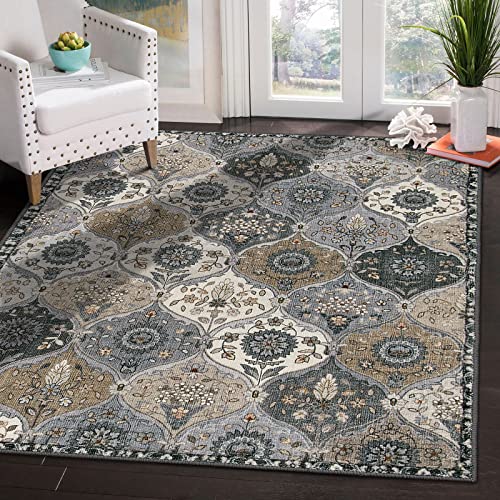 Lahome Moroccan Machine Washable Rugs, 4x6 Area Rug for Living Room Bedroom