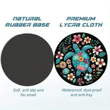 2pcs Turtle Flowers Car Coasters, 2.75-in Ocean Blue Theme Car Cup Holder Coaster Mats for Car Vehicles & Home Desk, Car Interior Accessories for Women & Men