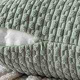 MIULEE Lumbar Decorative Throw Pillow Covers 12x20 Greyish Green Corduroy