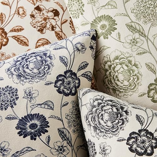 Botanical Throw Pillow Covers Set of 2, 24x24 Inch Black